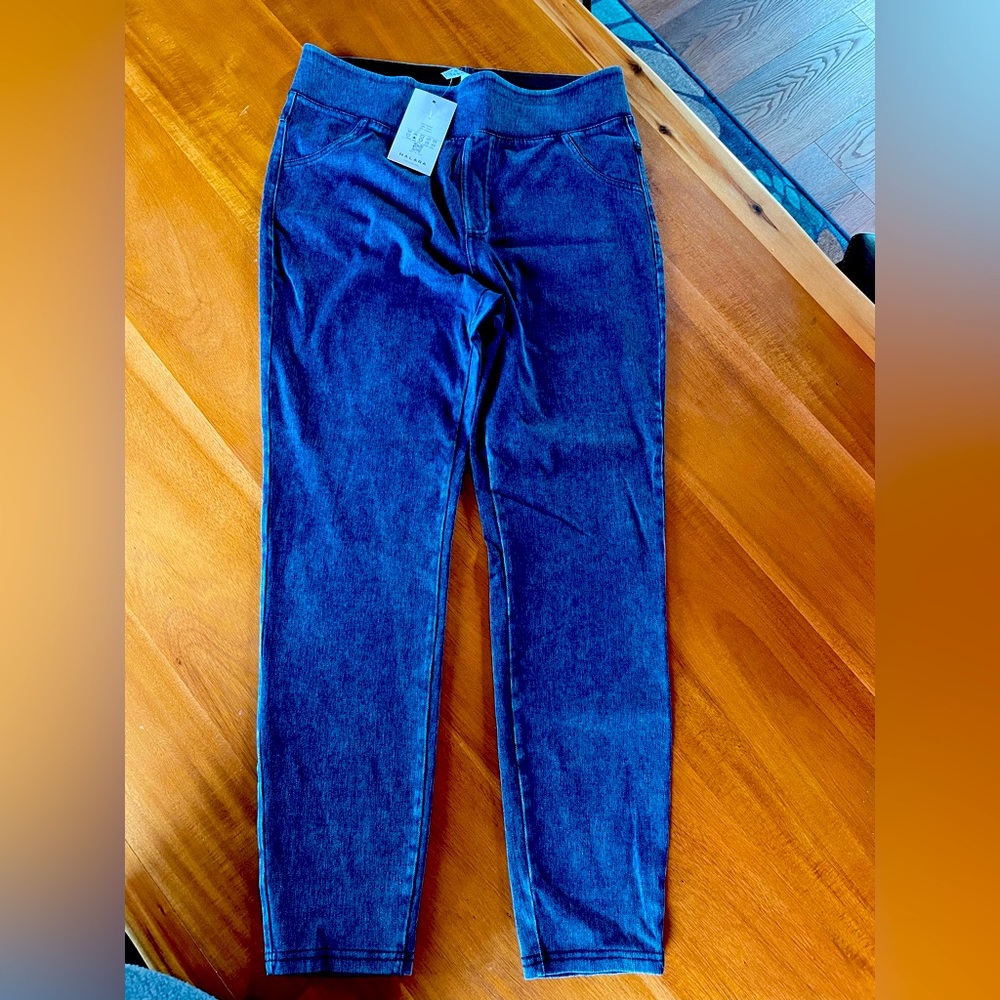 HalaraMagic High Waisted NWT! Stretchy Knit Denim Leggings Sz Large